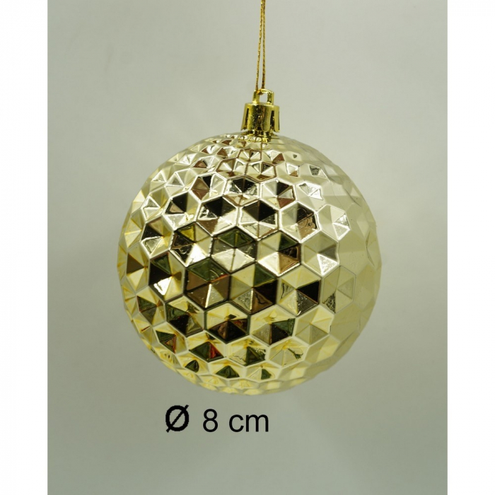 Set de 24 ornamente de brad, Flippy, de tip Glob, Rosu/ Auriu, cu ø de 8 cm, din plastic, cu finisaj sclipitor , cutie  19  cm lungime x 42  cm inaltime x 19  cm adancime [11]