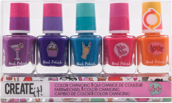 Set de 5 oje care isi schimba culoarea pentru fetite Create It! [1]