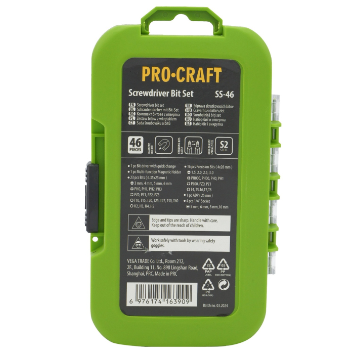 Set de biti PROCRAFT (46 piese) SS-46 [4]