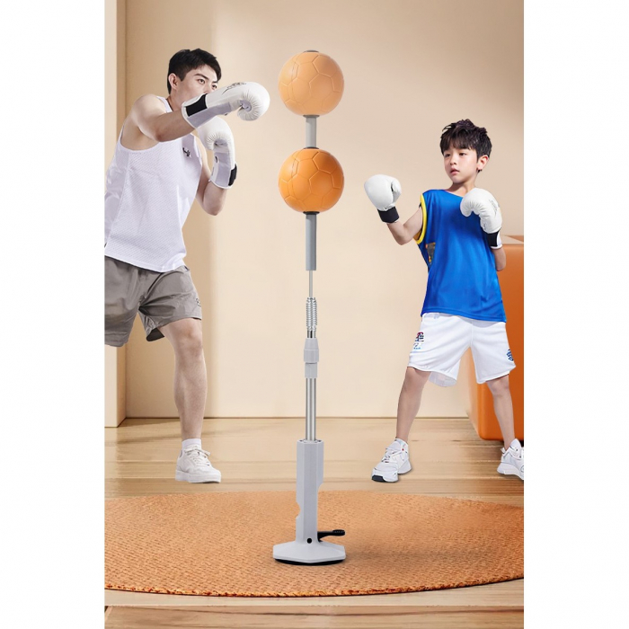 Set de Box cu Minge, Flippy, cu Ventuza de Prindere, Extensibil, Inaltime Reglabila 130-152 cm, pentru Copii si Adulti, Minge de 11 cm, Portocaliu [6]