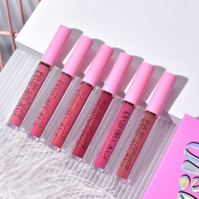Set de Buze, KEVIN &amp;amp; COCO, Pink Girl, 6 Lip Gloss-uri, 17 x 14.8 x 2.9 cm, Roz/Maro [1]
