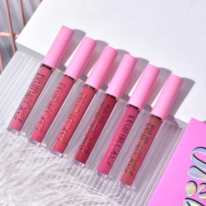 Set de Buze, KEVIN &amp;amp; COCO, Pink Girl, 6 Lip Gloss-uri, 17 x 14.8 x 2.9 cm, Roz/Maro [10]