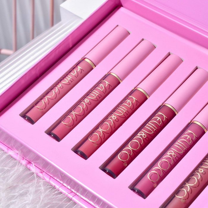 Set de Buze, KEVIN &amp;amp; COCO, Pink Girl, 6 Lip Gloss-uri, 17 x 14.8 x 2.9 cm, Roz/Maro [3]
