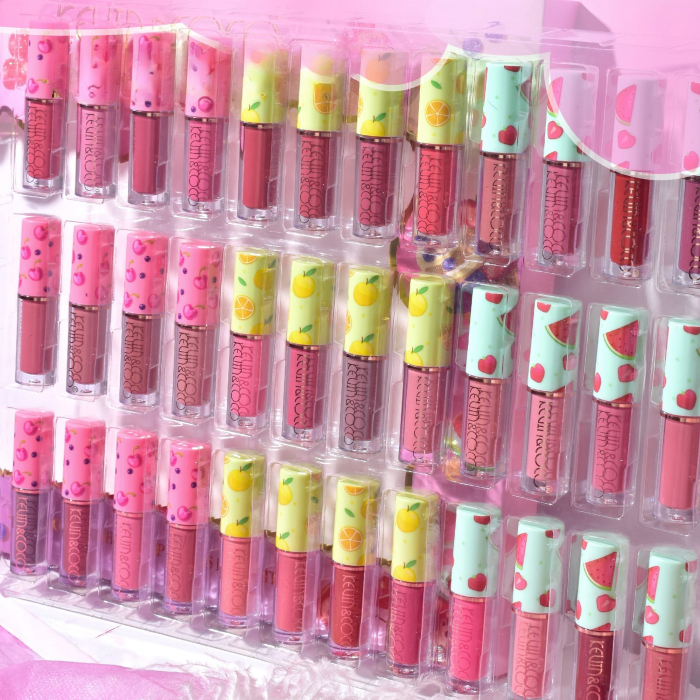 Set de Buze, KEVIN &amp; COCO, 36 Lip Gloss-uri, Model Capac cu Fructe, 32.3 x 24.3 x 2.4 cm, Multicolor [5]