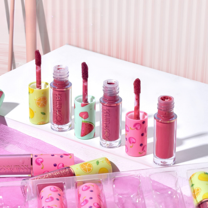 Set de Buze, KEVIN &amp; COCO, 36 Lip Gloss-uri, Model Capac cu Fructe, 32.3 x 24.3 x 2.4 cm, Multicolor [6]