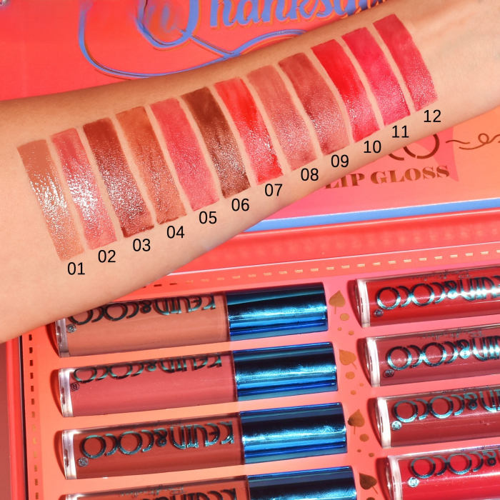 Set de Buze, KEVIN &amp; COCO, Caramel Pie, 12 Lip Gloss-uri, 24 x 18.5 x 3.4 cm, Multicolor [7]