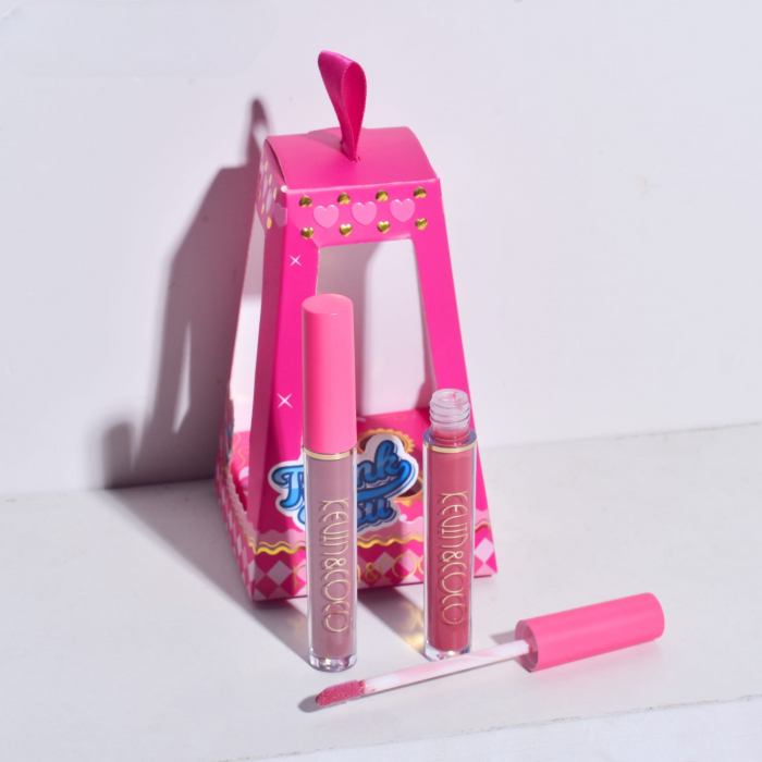 Set de Buze, KEVIN &amp; COCO, Cloud Bubble, 4 Lip Gloss-uri, 15.1 x 8.1 x 2 cm, Roz/Nude [4]