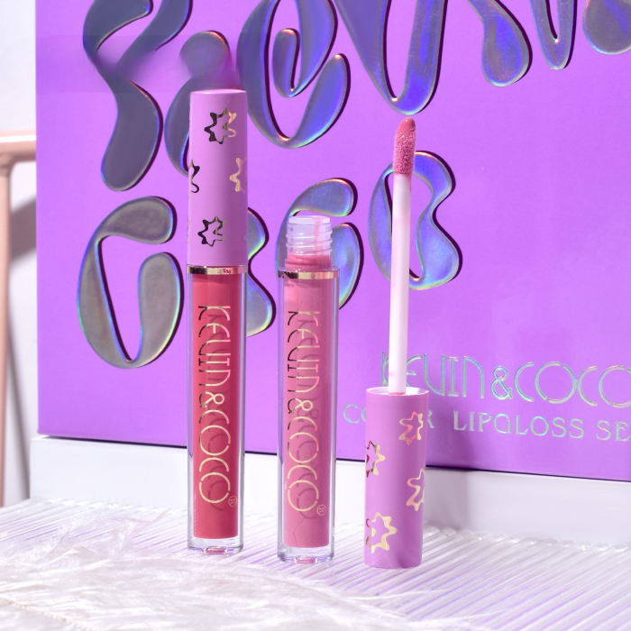 Set de Buze, KEVIN COCO, Violet Girl, 6 Lip Gloss-uri, 17 x 14.8 x 2.9 cm, Roz/Rosu/Mov [6]