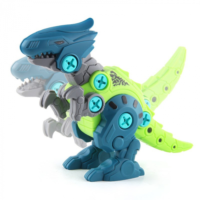 Lichidare Set de Constructie/Asamblare, Flippy, 4 Dinozauri, cu Bormasina Electrica, Baterii 2 x AA, Surubelnita si Cutie Depozitare, 22.5 x 14.5 x 15 cm, Multicolor [14]
