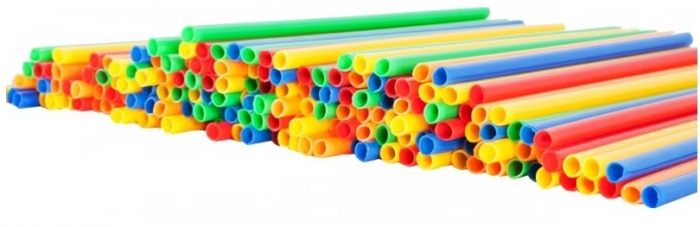 Set de constructie din paie colorate, 700 de piese [5]