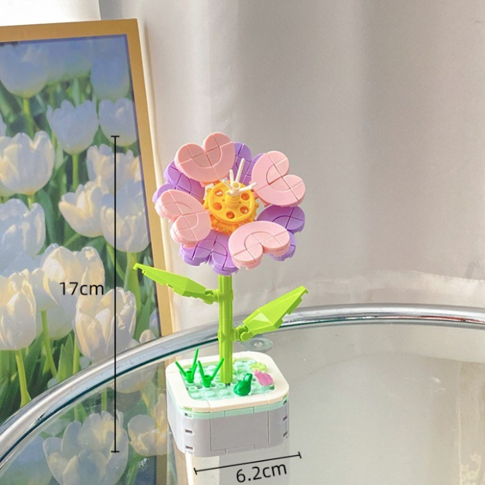 Set de Constructie Floare in Ghiveci, Flippy, 4 Ani, Ornament Creativ, 17x6.2 cm, Multicolor [2]