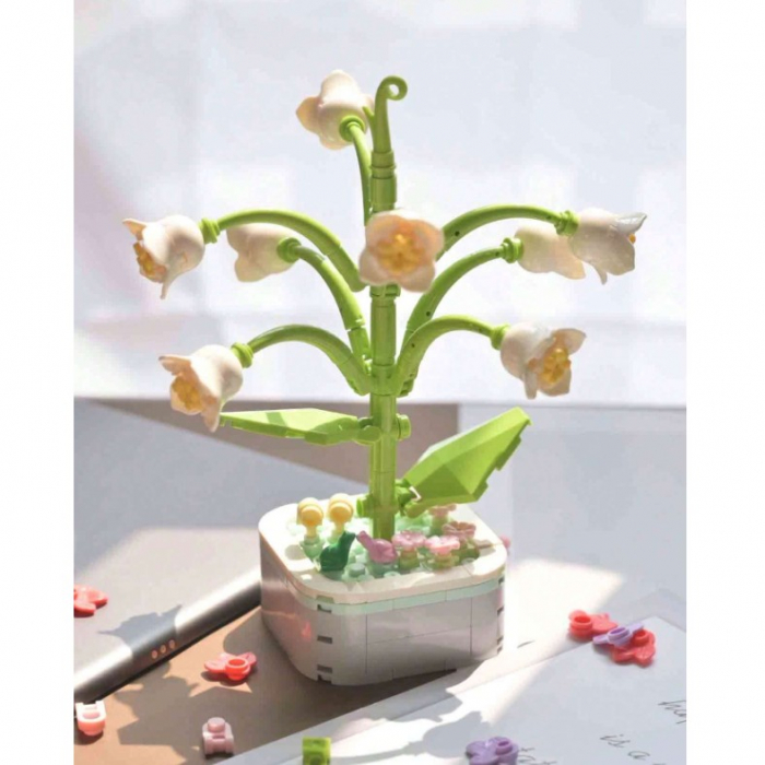 Set de Constructie Lacramioara in Ghiveci, Flippy, 4 Ani, Ornament Creativ, 17.1x6.2 cm, Alb [7]