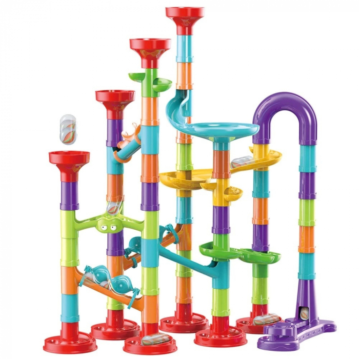 Set de constructie Marble Run cu bile din sticla, 93 piese, multicolor, 28 x 21 x 8 cm [5]