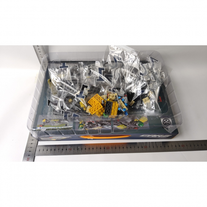 Set de Constructie Masina de Curse, Flippy, 14.4x5.6x4.5 cm, 341 de Piese, Masina Sport cu Pilot, 6 ani, Gri [2]