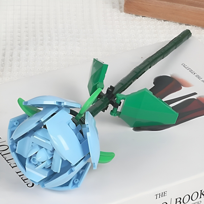 Set de Constructie Trandafir, Flippy, 25x8x4cm, Floare Ornamentala, 14 Ani, 69 de Piese, Albastru [4]