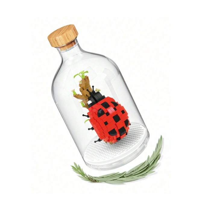 Set de Construit in Sticla, Flippy, 379 Piese, din Plastic, +14 Ani, 10 x 19.6 cm, Model Buburuza, Multicolor [4]