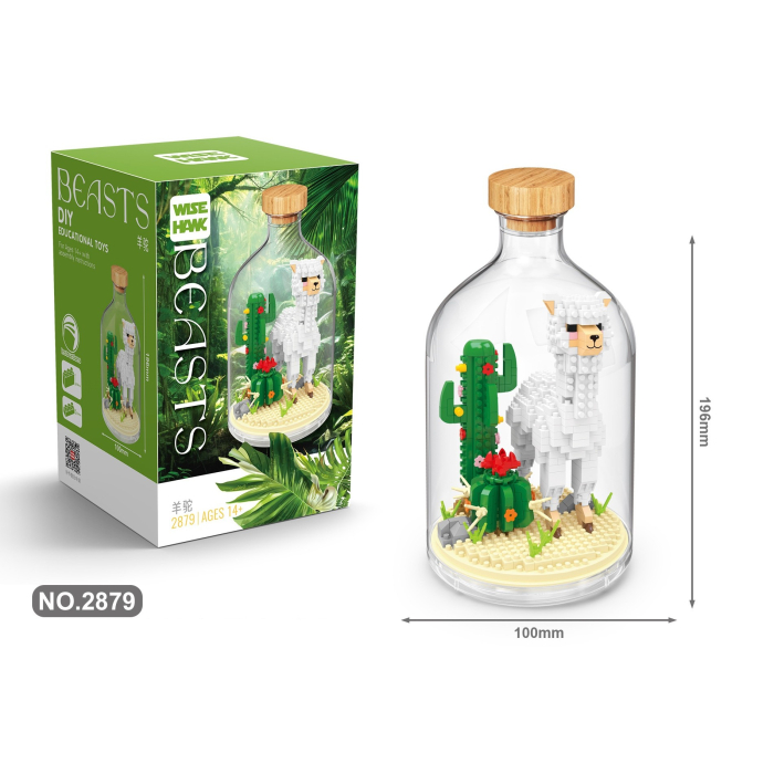 Set de Construit in Sticla, Flippy, 543 Piese, din Plastic, +14 Ani, 10 x 19.6 cm, Model Alpaca, Multicolor [4]