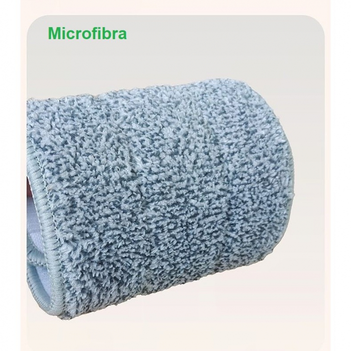 Set de Curatenie, Flippy, Mop si Galeata, Capacitate 5.7 l, 4 Rezerve Microfibra Incluse, Plastic, Utilizare Umeda/Uscata, Stoarcere Fara Maini, Albastru/Alb [4]