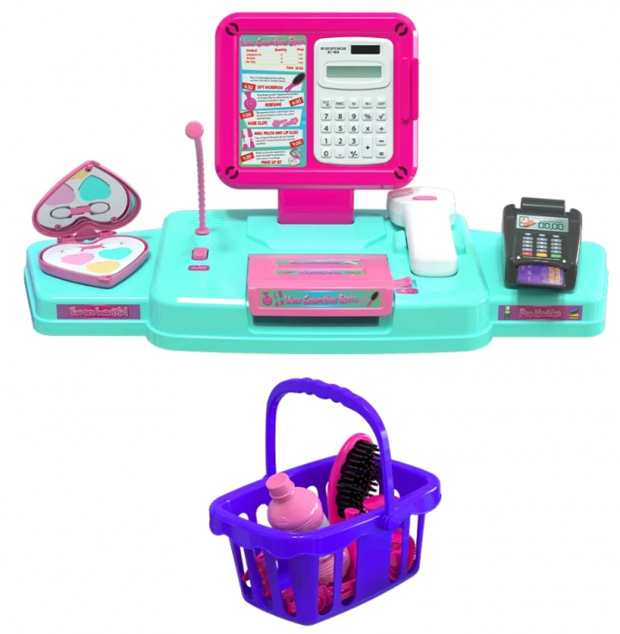 Set de joaca - Casa de marcat salon de infrumusetare, cu sunete reale, 31 piese, 3+ ani, Multicolor [2]