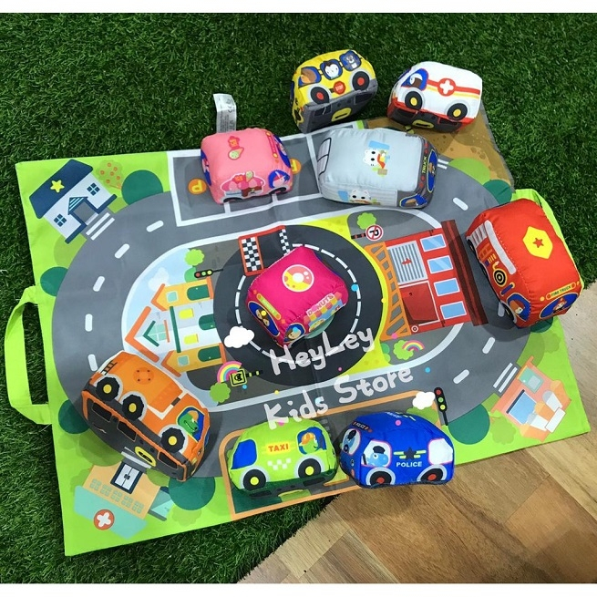 Set de joaca pentru bebelusi 6 masinuta cu gentuta covoras, Huanger [5]