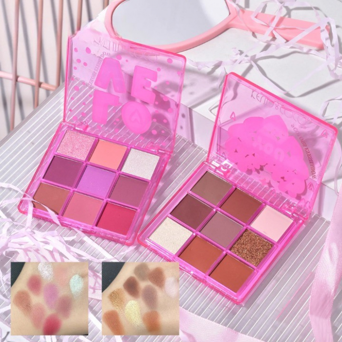 Set de Machiaj, KEVIN &amp; COCO, 22 Culori, Model Lalele, 2 Palete de Farduri, 2 Lip Gloss-uri, 2 Lip Stick-uri, 1 Oglinda Inimioara, 15.7 x 21 x 4 cm, Multicolor [5]