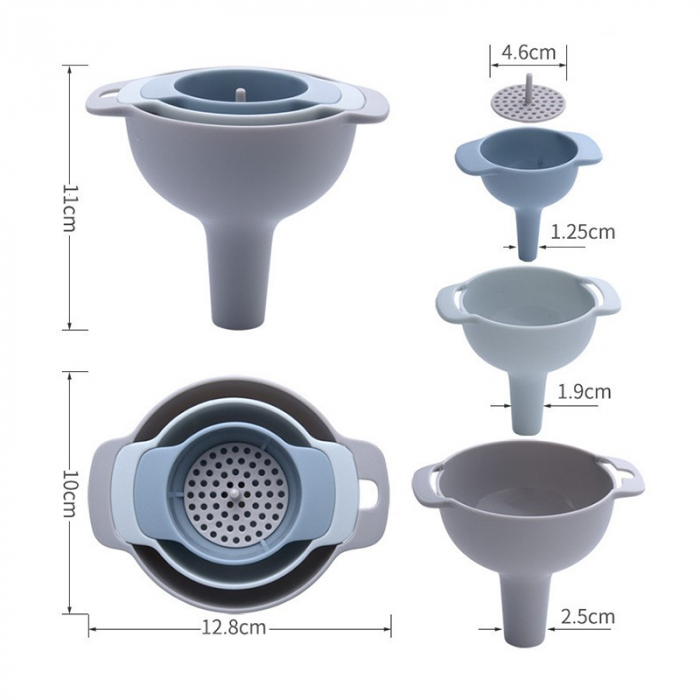 Set de Palnii Multifunctionale + Filtru, Flippy, 4 in 1, din Plastic, 11 x 10 cm, Albastru [4]