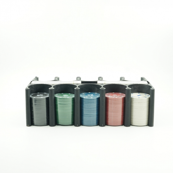 Set de Poker Complex cu 200 de jetoane Flippy, Include 2 seturi de carti, Texas Hold`em set, portabil, cutie depozitare [3]