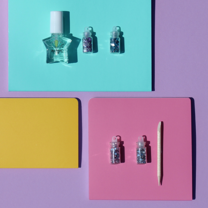 Set de unghii pentru fetite, oja si sclipici 4 culori Create It! [3]