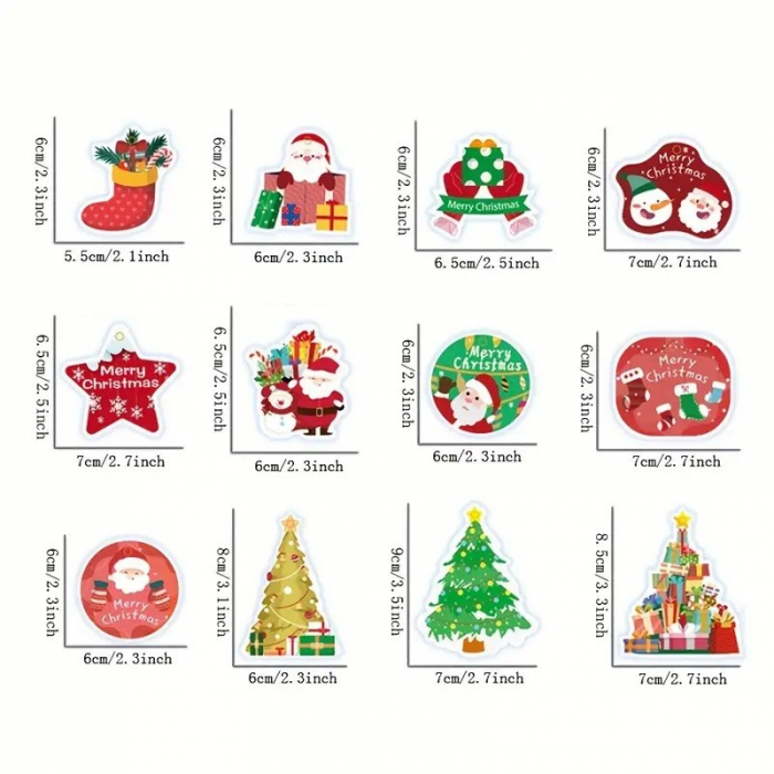Set Decoratiuni de Craciun pentru Brad, Flippy, Modele Variate, Sfoara Inclusa, 12 Piese, 6 x 7 cm, Model B, Multicolor [2]