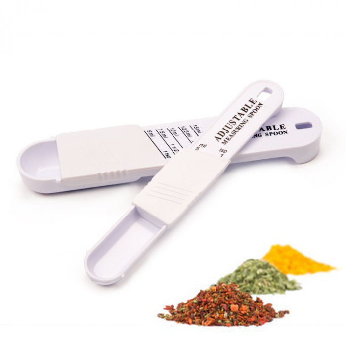 Set doua linguri masurare ajustabile Flippy, material ABS, 16x3.5x1.6 cm, alb [1]