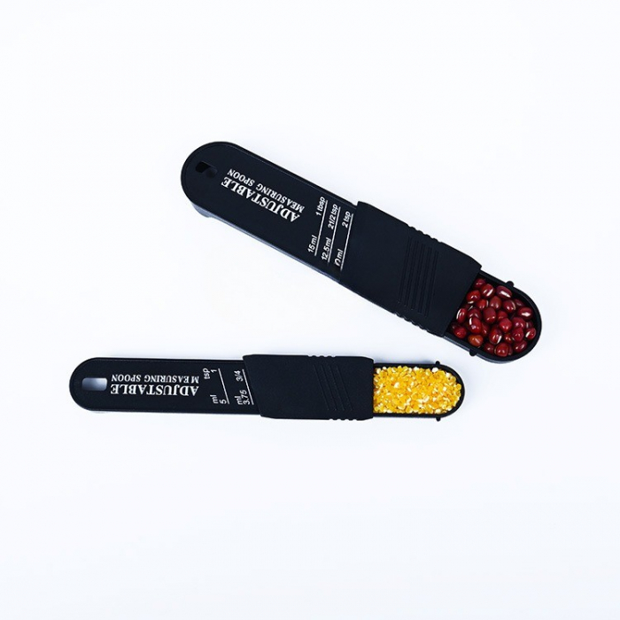 Set doua linguri masurare ajustabile Flippy, material ABS, 16x3.5x1.6 cm, negru [2]
