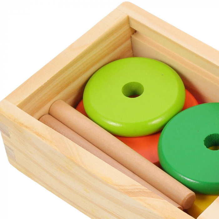 Set educativ Turnul din Hanoi, din lemn cu cutiuta pentru depozitare,19 x 10 x 4.5 cm [6]