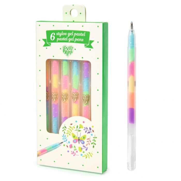 Set fluo roll-gel 6 culori combinate, Djeco [3]