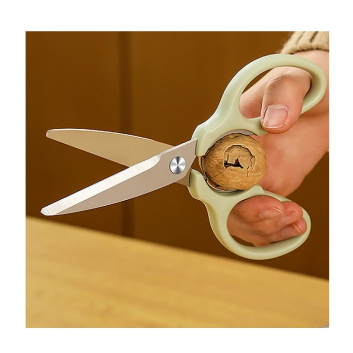 Set foarfeca pentru bucatarie Flippy, curatator legume tip suport, multifunctional, spargator nuci, material ABS si otel inoxidabil, maner ergonomic, 16.8 x 7.8 x 1 cm, verde [2]