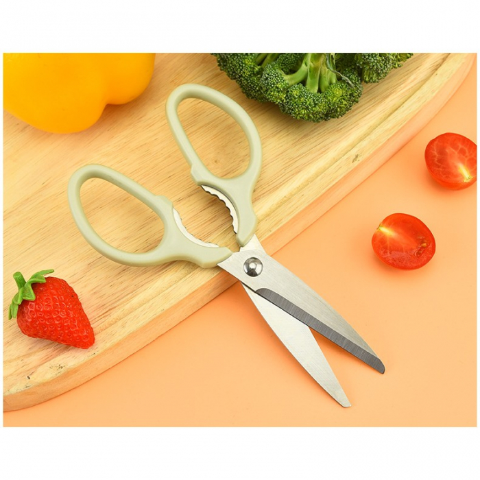 Set foarfeca pentru bucatarie Flippy, curatator legume tip suport, multifunctional, spargator nuci, material ABS si otel inoxidabil, maner ergonomic, 16.8 x 7.8 x 1 cm, verde [7]
