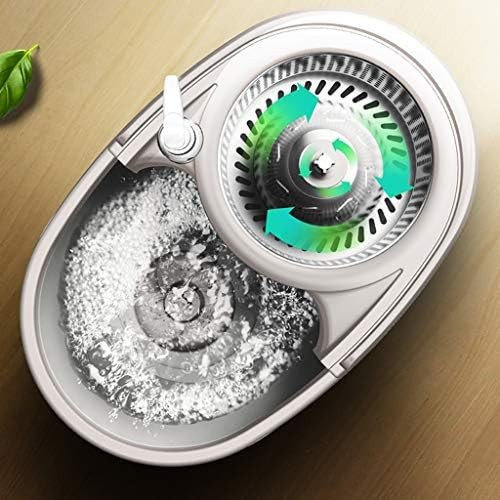 Lichidare Set Galeata si Mop Rotativ 360°, Flippy, Cu Dubla Actiune Centrifuga, Pentru Uz Casnic, Maner din Otel Inoxidabil Telescopic, 2 Capte din Bumbac, 46x27x29 cm, Alb [3]