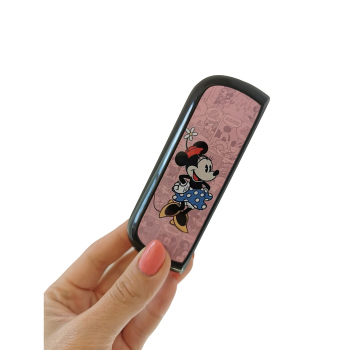 Set Husa Si Capac Plastic Flippy, pentru IQOS Iluma, de Protectie, Capac Magnetic, Anti Soc si Zgarieturi, 20 gr, 12 x 4 x 2.5 cm, Model Minnie Mouse, Roz [2]