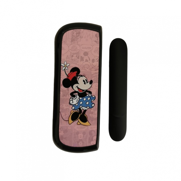 Set Husa Si Capac Plastic Flippy, pentru IQOS Iluma, de Protectie, Capac Magnetic, Anti Soc si Zgarieturi, 20 gr, 12 x 4 x 2.5 cm, Model Minnie Mouse, Roz [1]