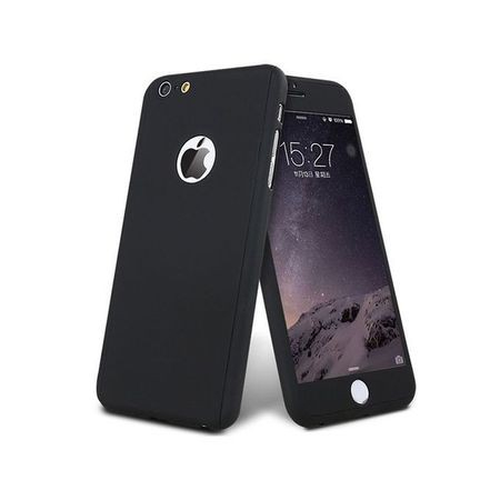 Set Husa si Folie de Protectie, Flippy, Compatibila cu Apple iPhone X, Full Cover 360°, Plastic + Sticla, Negru [18]