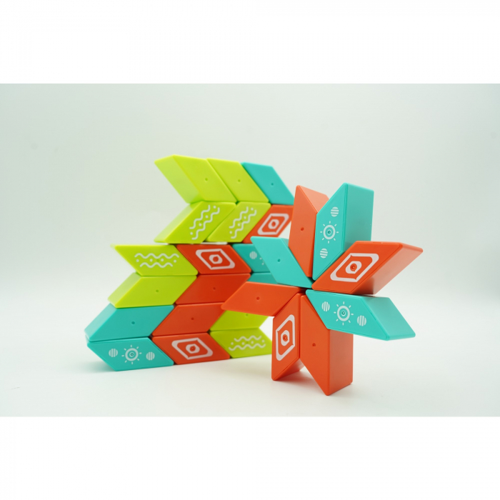 Set inteligent de constructie cu piese magnetice, 26 piese, +3 ani, multicolor [12]