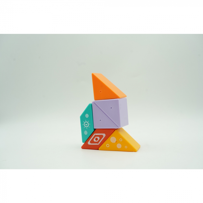 Set inteligent de constructie cu piese magnetice, Flippy, 6 piese, pentru copii, +3 ani, multicolor [6]
