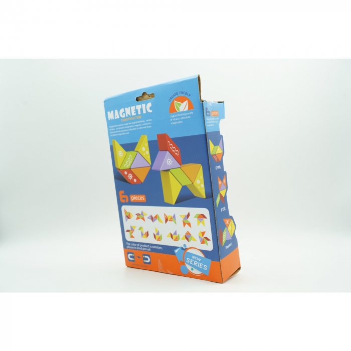 Set inteligent de constructie cu piese magnetice, Flippy, 6 piese, pentru copii, +3 ani, multicolor [3]