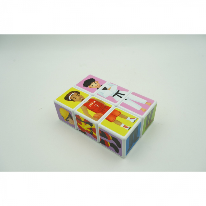 Set inteligent de cuburi magnetice pentru copii, 6 piese, cutie depozitare, puzzle joburi, +3 ani, multicolor [11]