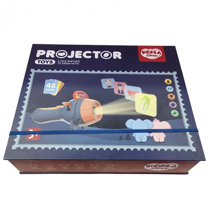 Set Jucarie Educativa, Flippy, Proiector Tip Lanterna Pentru Copii, 6 Teme, 48 de Imagini, Cutie Depozitare, +3 ani, Albastru [11]