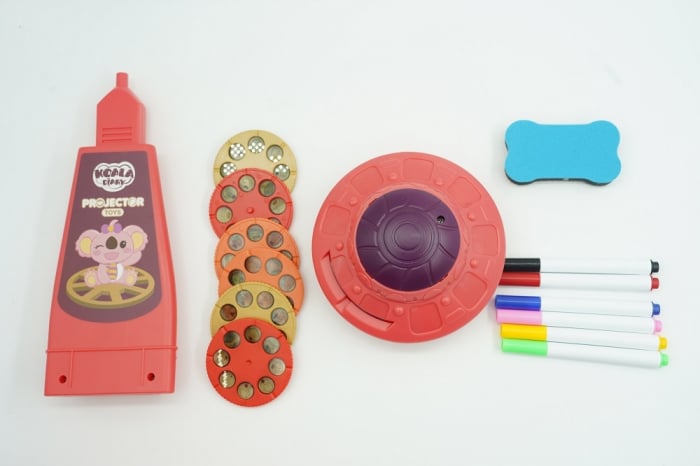 Set jucarie educativa proiector cu masa pentru desen, Rosu [4]