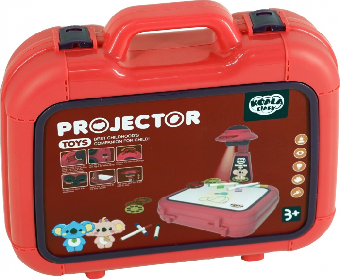 Set jucarie educativa proiector cu masa pentru desen, Rosu [5]