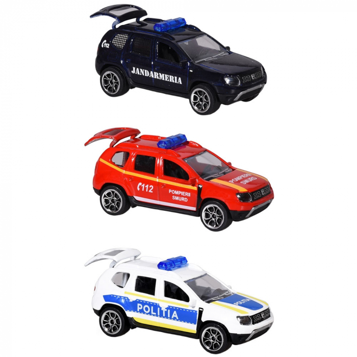Set Majorette Dacia Duster SOS cu masina de jandarmerie, salvare si politie [1]