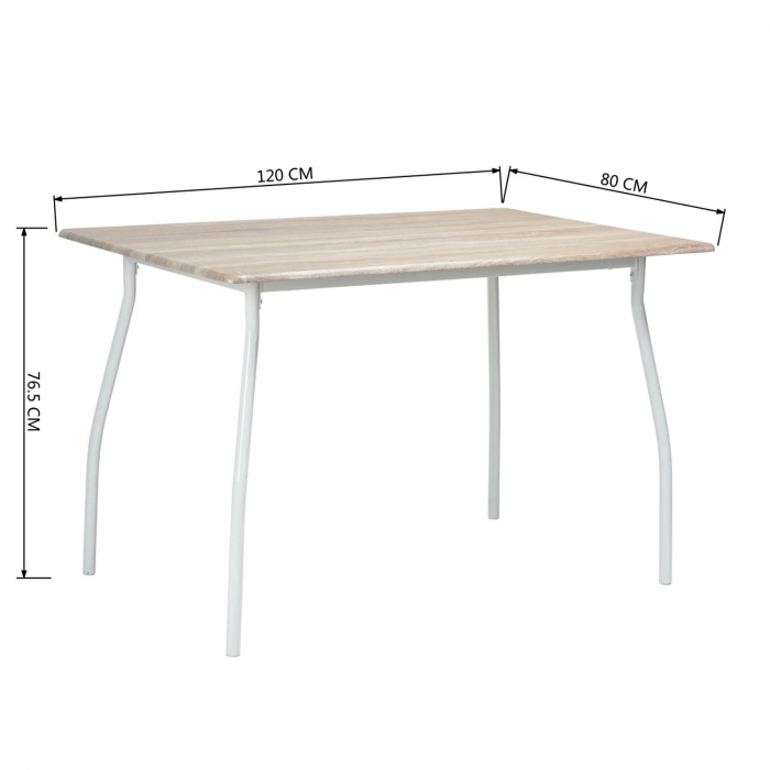 Set masa Vega cu 4 scaune, natur, 120x80x76 cm [3]