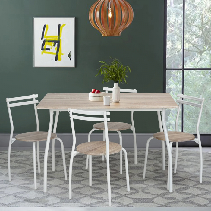 Set masa Vega cu 4 scaune, natur, 120x80x76 cm [5]
