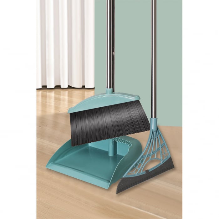 Set matura, faras cu coada si matura silicon, Flippy, Pentru uz casnic, Plastic/Otel, Albastru deschis, 90 x 72 x 100 cm [2]